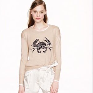 JCREW linen crab sweater S